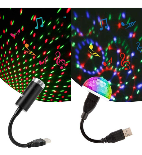 Luz De Estrella Usb Activada Por Sonido Con Mini Luz De...