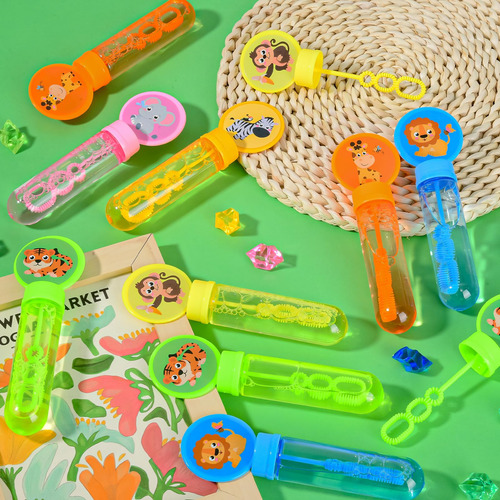 Varitas Burbujas Animales Selva Niños Fiesta Safari Juego Pr Color