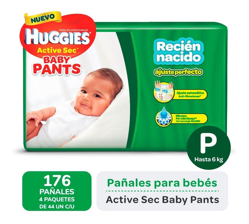 Imagen 3 de 7 de Pañales Huggies Active Sec Baby Pants Ultrapack P Pack X 4
