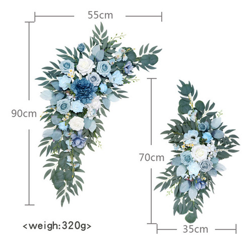 2 Piezas De Flores De Arco De Boda Hechas A Mano Para