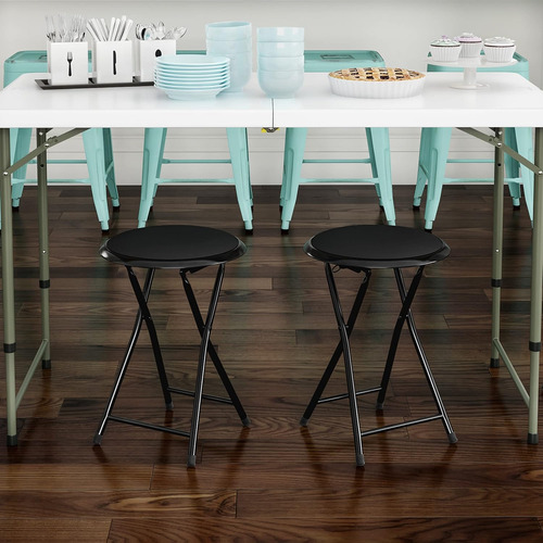 Folding Bar Stools Set Of 2 Heavy-duty 18-inch Stoo...