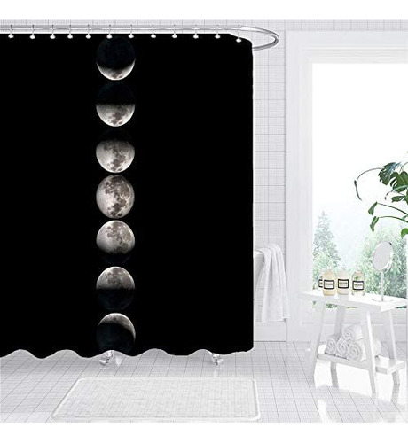 V Fushvre Moon Juego De Cortinas De Ducha Cortina De Baño