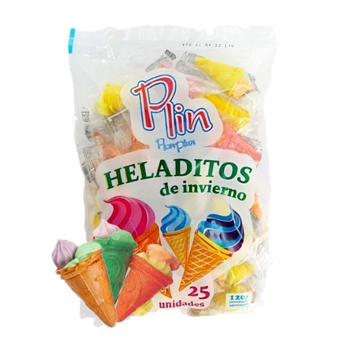 Heladitos Golosinas Plin Plan Plun X25u - Cotillón Waf