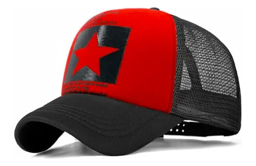 Gorro Tipo Béisbol Ajustable, Estampado Estrella, Importado