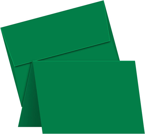 Tarjetas De Felicitación A2 Verdes En Blanco Con Sobres Verd