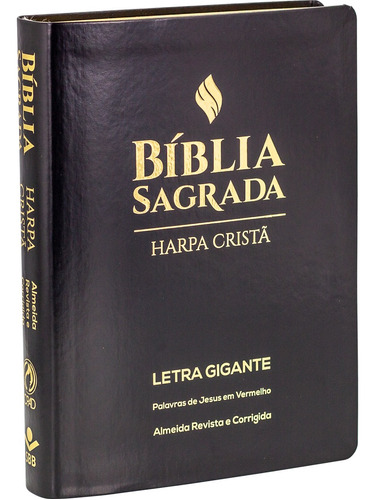 Bíblia Sagrada Letra Gigante com Harpa Cristã - apa em couro sintético, preta: Almeida Revista e Corrigida (ARC), de Sociedade Bíblica do Brasil, capa couro sintético.