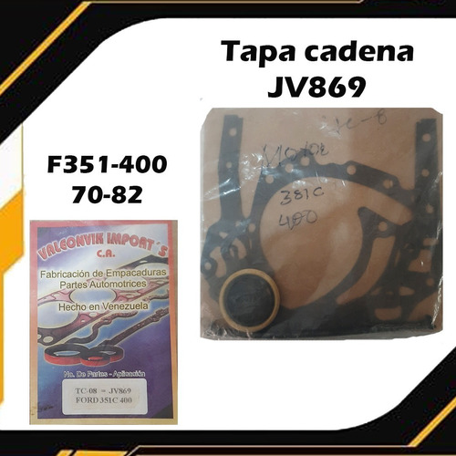 Empacadura Tapa Cadena Jv869 F351-400 Remate