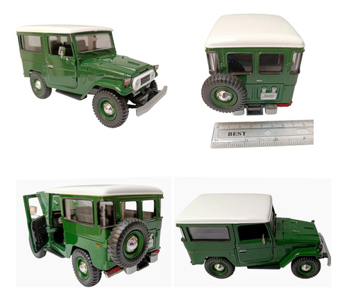 Toyota Fj40 Verde/escala 1:24/17cms De Largo/metálico. 