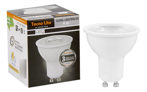 Foco Led Gu10 6w Luz Cálida Gu10l-led/001/30 Tecnolite