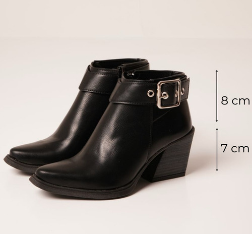 Botas Texanas Mujer Cuero Taco 7,5 Cm Hebilla Moda
