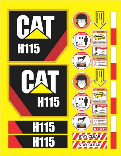 Kit De Calcomanías Para Caterpillar H115 Martillo