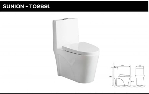 Gres Wc Sanitario Poceta Blanco Sunion Descarga Piso 78x40