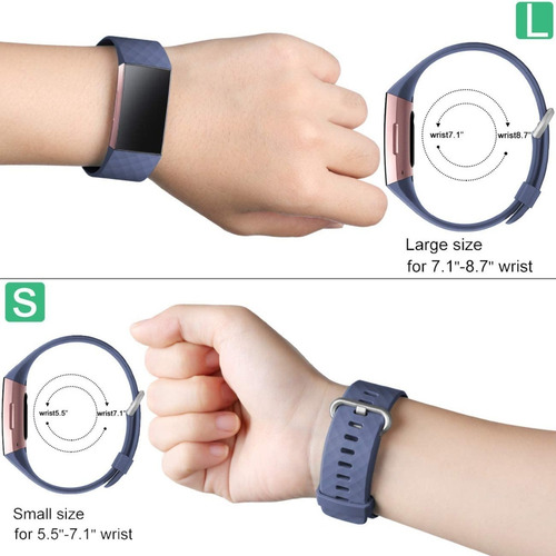 Imagen 4 de 7 de 3 Mallas De Reloj Fitbit Charge 4 / Charge 3 / Talle Large