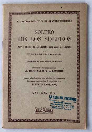 Solfeo De Los Solfeos Vol 2 A  Ricordi 1967