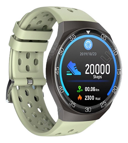 Smartwatch Lige BW0272 1.28" caja de  aleación de zinc negra, malla  verde de  tpu
