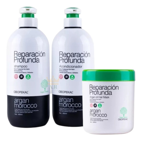 Kit Shampoo Acondicionador Crema Argan  Obopekal