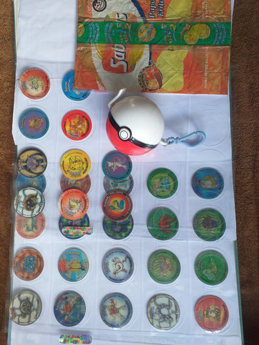 Colección Completa-tazos Pokemon 2d- Lenticulares + Pokebola (Usado)