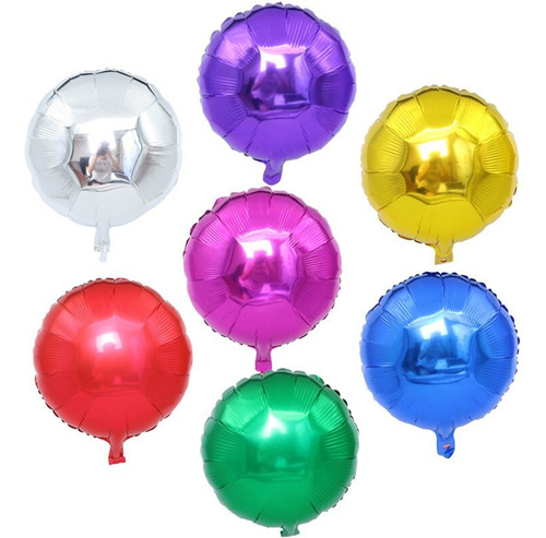 Globos Redondos Lisos Metalizados 18 Inch 24 Unidades