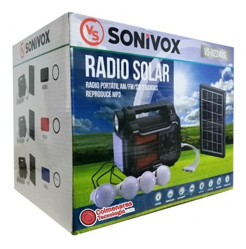 Kit Solar Panel 4 Focos 4v  Linterna Radio Usb Mp3 Powerbank