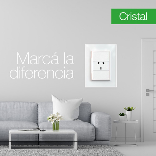 Imagen 3 de 7 de Tomacorriente Bipolar + Tierra Completo Armado Jeluz Cristal