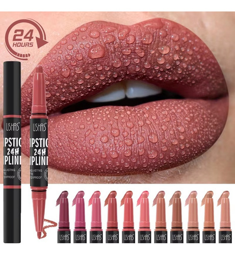 Delineador De Labios Retráctil Ushas Matte 24h 2 En 1 06