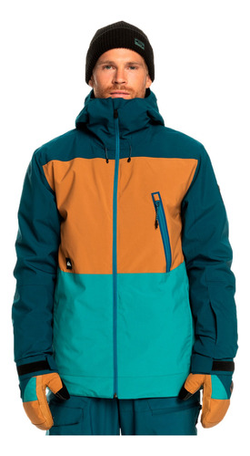 Campera Quiksilver Snow Hombre Sycamore Petro-marron Blw