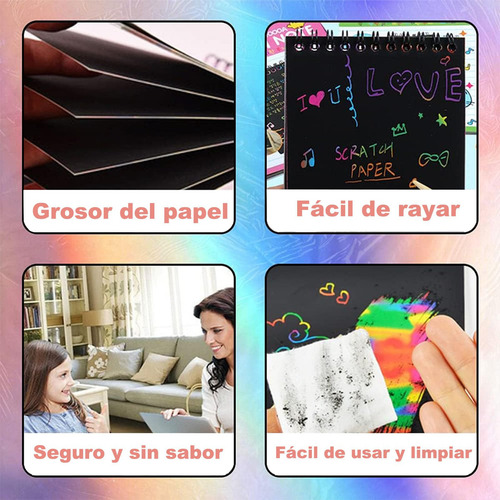 Scratch Art,paquete De 32 Cuadernos De Arte Para Rascar,