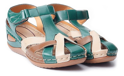 Sandalias Ortopédicas Mujer Zapatos Retro Redondo Dedo