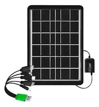 Comprar Panel Solar Cargador 5 En 1 Portatil 8w Camping Viaje Color Negro Voltaje De Circuito Abierto 6v Voltaje Máximo Del Sistema 6v