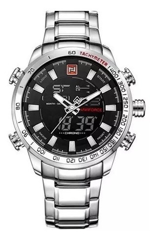 Relogio Naviforce Lindo Nf9093 Prata ( Exclusivo ) Promoção