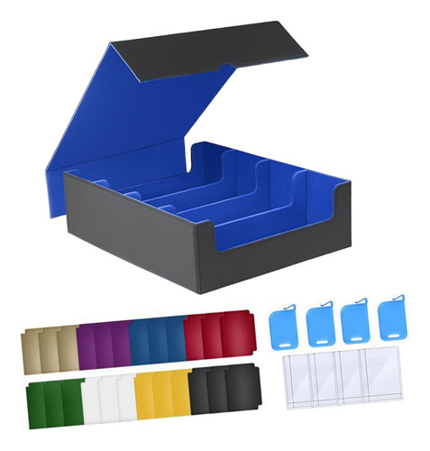 Estuche De Cuero Sintético Para Baraja De Cartas Azul