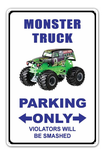 Letrero De Calle De  L Monster Truck Parking Only Viola...