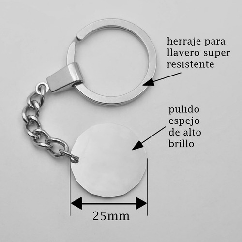 Imagen 2 de 6 de Llavero Personalizado Retrato Y Texto Acero Inoxidable 1120