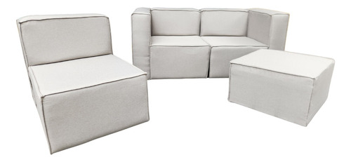 Sillon Sofa Modular Isla En Tela Lavable O Repele Liquidos Beige