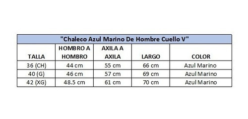 Imagen 4 de 4 de Chaleco Azul Marino De Hombre Cuello V