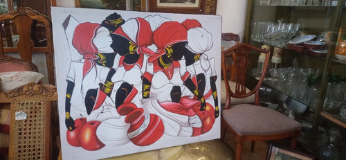 Antigua Pintura Sin Marco Con Firma Leer 61cmx50cm N365