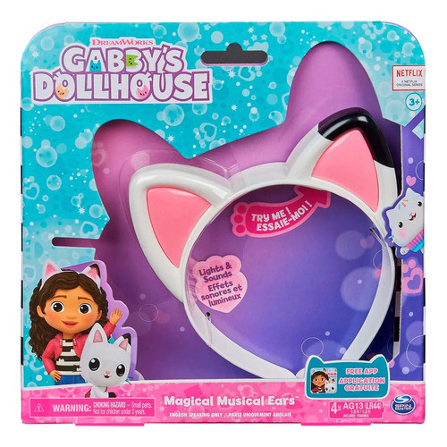 Tiara Orelhas Mágicas Gabbys Dollhouse Musica E Luz Sunny