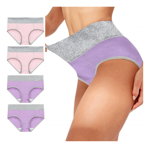 Calzoncillos Suaves De Retazos De Colores Para Mujer, Bragas