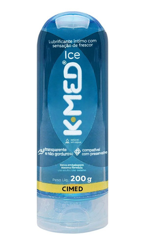 Gel Lubrificante Íntimo K-med Ice Efeito Gelado 200g Cimed