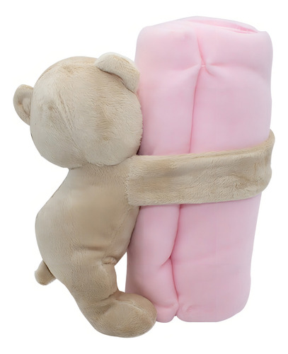 Frazada Cobija Rosa Para Bebé Con Osito De Peluche