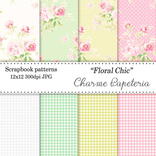 Kit Imprimible Pack Fondos Shabby Chic Clipart Cod 30