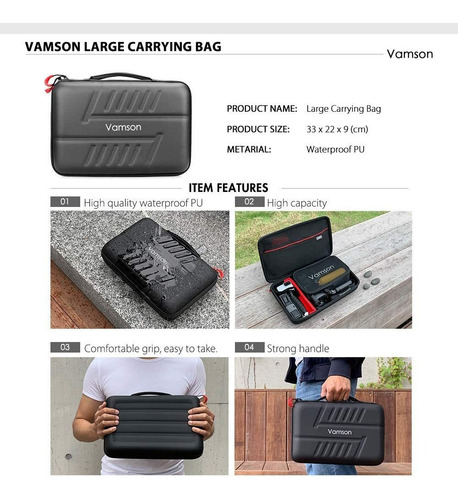 Imagen 2 de 2 de Vamson Kit De Accesorios Para Gopro Héroe 9 Negro Impermeabl