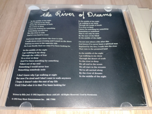 Billy Joel - The River Of Dreams - Cd Single Estándar (Usado)