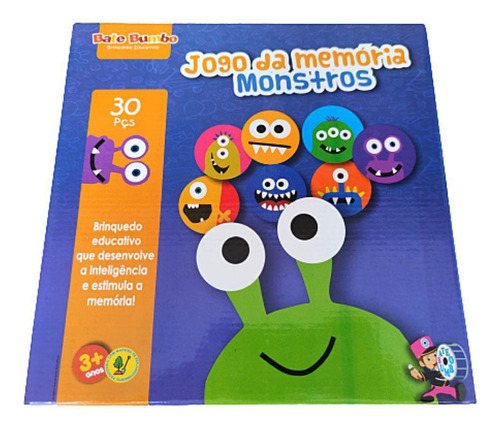 Brinquedo Educativo Jogo Da Memória Monstros 30 Peças