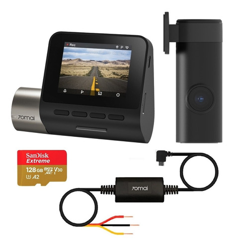 Kit Dash Cam 1944p 70mai A500s + Interior + 128gb + Cableado