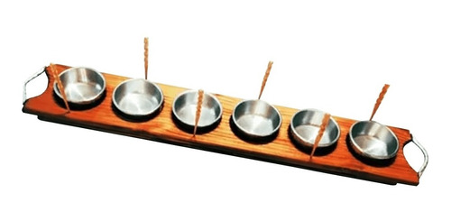 Tabla Picadas Madera Dips Cazuelas Cuencos Aluminio Pinchos 