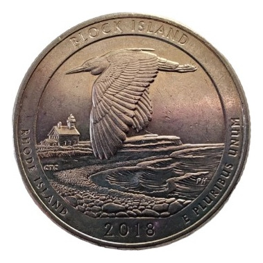 Moneda Estados Unidos 25 Cents 2018 Block Island(x1706