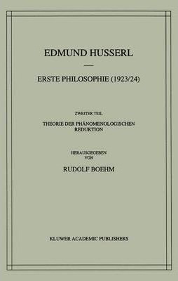 Libro Erste Philosophie (1923/24) Zweiter Teil Theorie De...