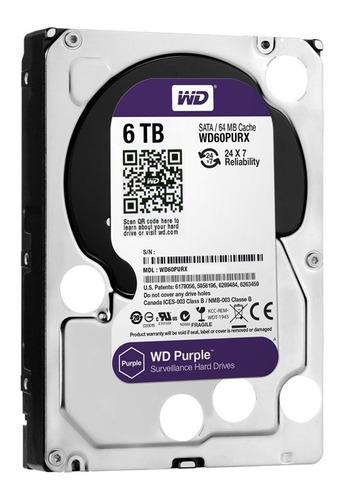 Disco Duro Hdd 3.5  Wd Purpura 6t Sata3 Intellipower