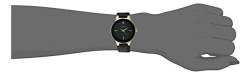 Reloj Armitron Para Mujer Con Correa De Cuero Negro Y Tono D
